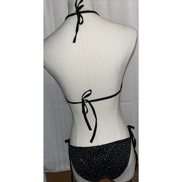 Oneheekini Cheeky Bikini String Swimsuits with Rhinestones, One Size, Black - Picture 16 of 16